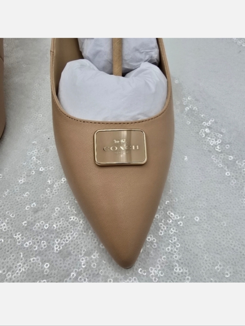 Coach Jillian Slingback Classic Closed toe Low Heel Neutral color Women's 9.5 - Picture 5 of 12